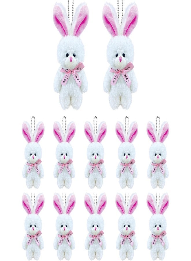 Topoloar 12 PCS Small White Stuffed Plush Bunny, 5 inch Cute Soft Mini Bunnies Bulk,Small Rabbit Keychain Plush for Easter Basket Filler , Baby Shower Decoration, Birthday Theme Party Favors, DIY Accessory - Image 1